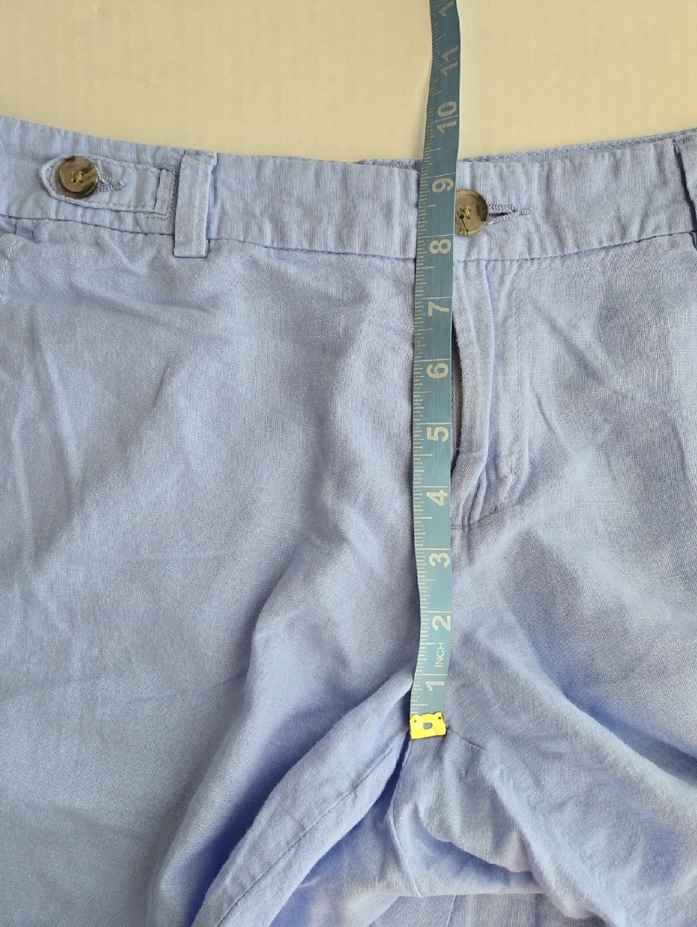 Banana Republic Linen Cotton Light Blue Casual Cuffed Pants Women's Size 8